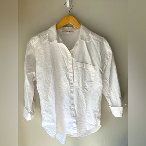 White Pocket Oversized Button Down (Loft) Size Small